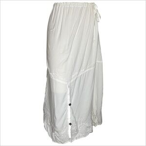 Soft Surroundings White Linen Maxi Skirt
